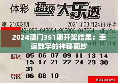 2024澳门351期开奖结果:幸运数字的神秘面纱