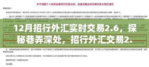 招行外汇实时交易探秘,巷弄深处的独特金融风情小店时代来临