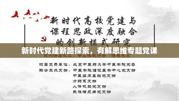 新时代党建新路探索,有解思维专题党课