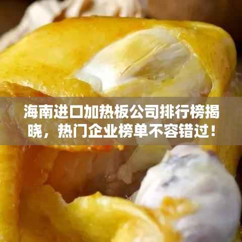 海南进口加热板公司排行榜揭晓,热门企业榜单不容错过!