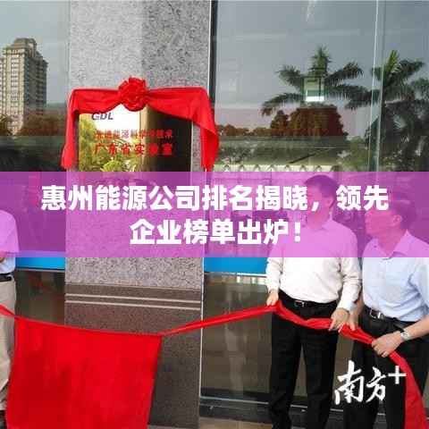 惠州能源公司排名揭晓,领先企业榜单出炉!